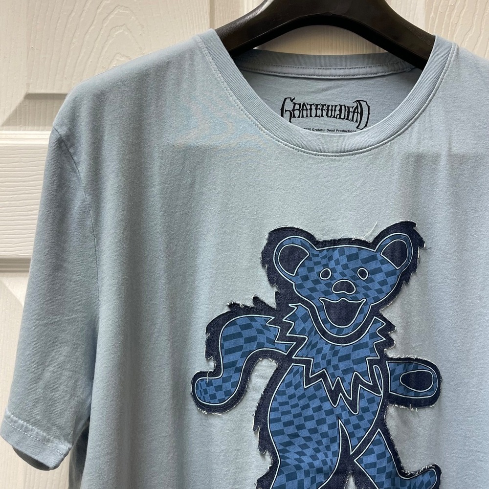 Lucky Brand x Grateful Dead Men's Sz L Blue Patch Dancing Bear T-Shirt NWT